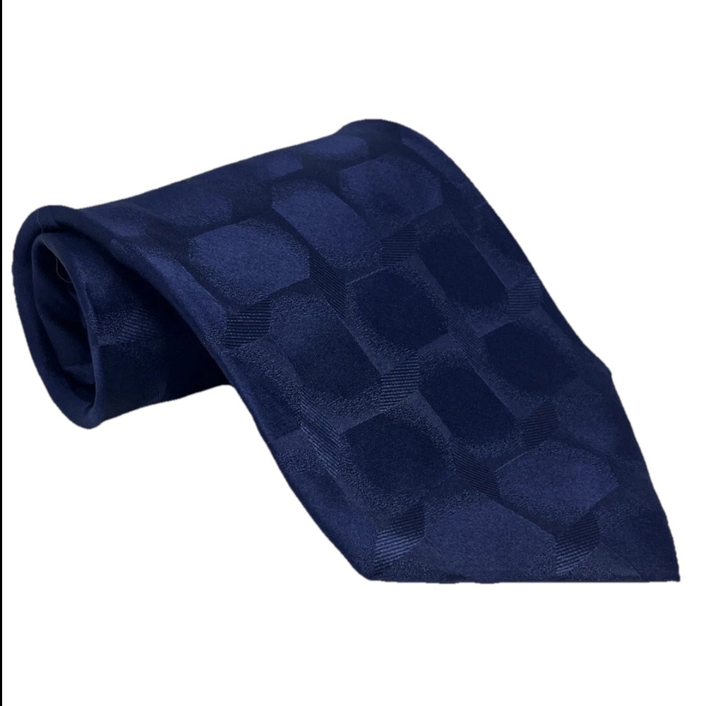 Bello Uomo 100% Silk Blue Geometric Pattern Men’s Necktie Hand Made